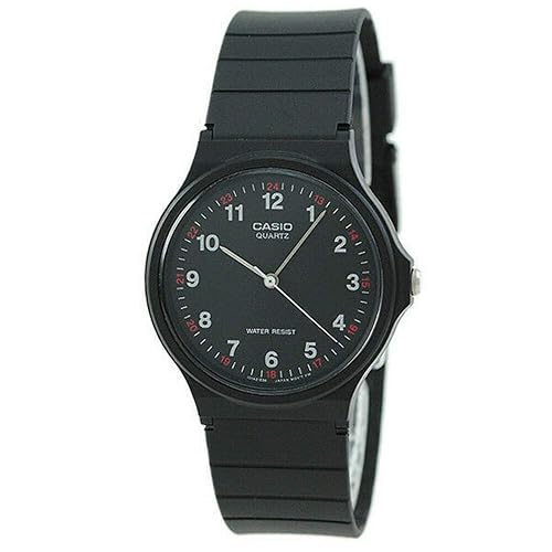 Casio Mq24-1B Black/Silver Analog Water Resistant Watch - 3-Hand Design For Everyday Use