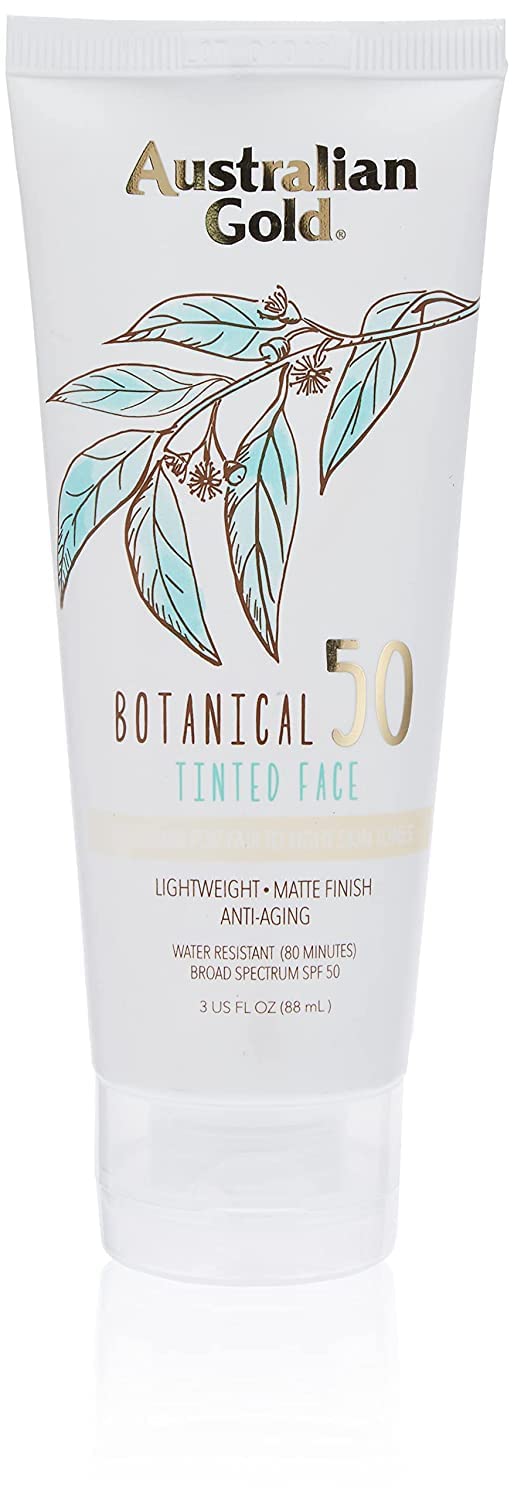 Australian Gold Tinted Face Mineral Lotion Spf 50 - 3 Oz, Water Resistant, Broad Spectrum Sunscreen