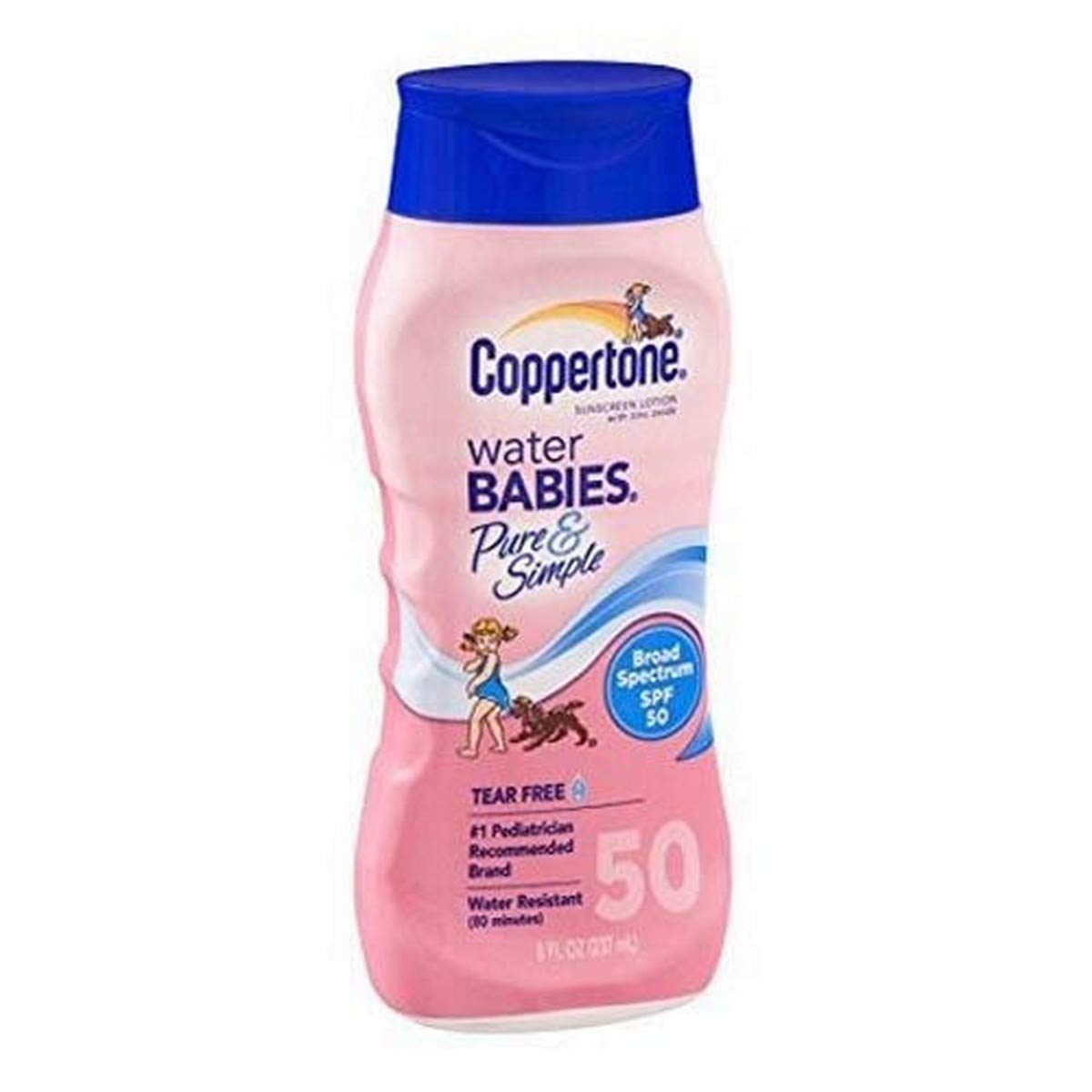 Coppertone Spf 50 Waterbabies Lotion, 8 Oz - Waterproof Sunscreen For Kids, White