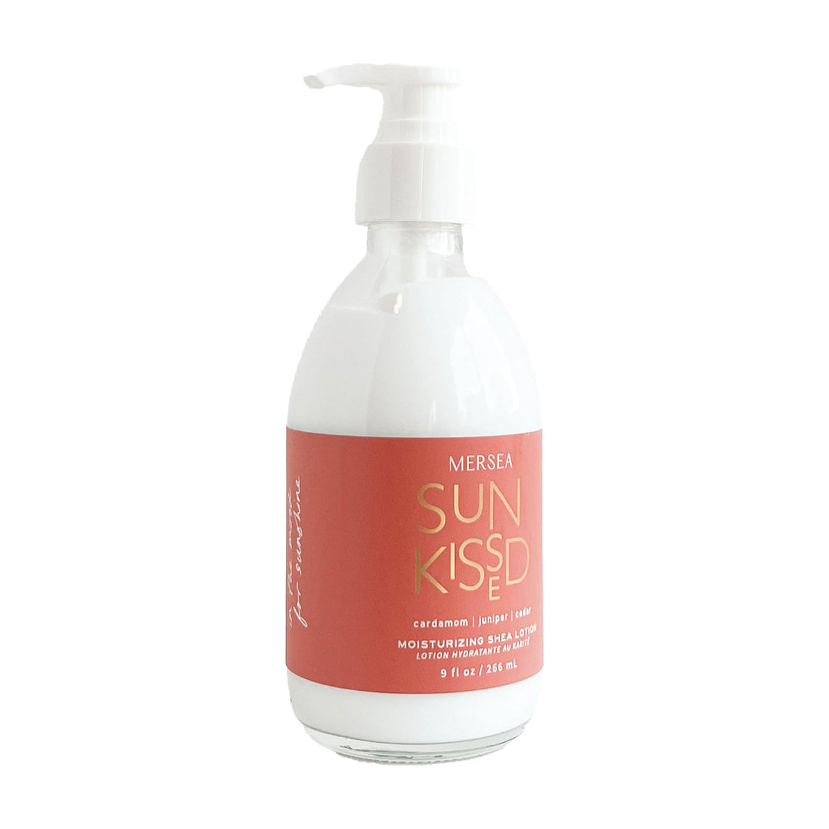 Mersea Luxury Shea Lotion, Sun Kissed Hand & Body Lotion, 9 Oz Glass Bottle Pump