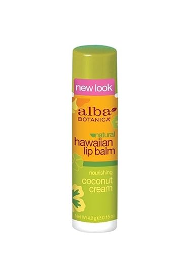 Alba Botanica Coconut Cream Lip Balm .15 Oz - Moisturizing Natural Lip Care