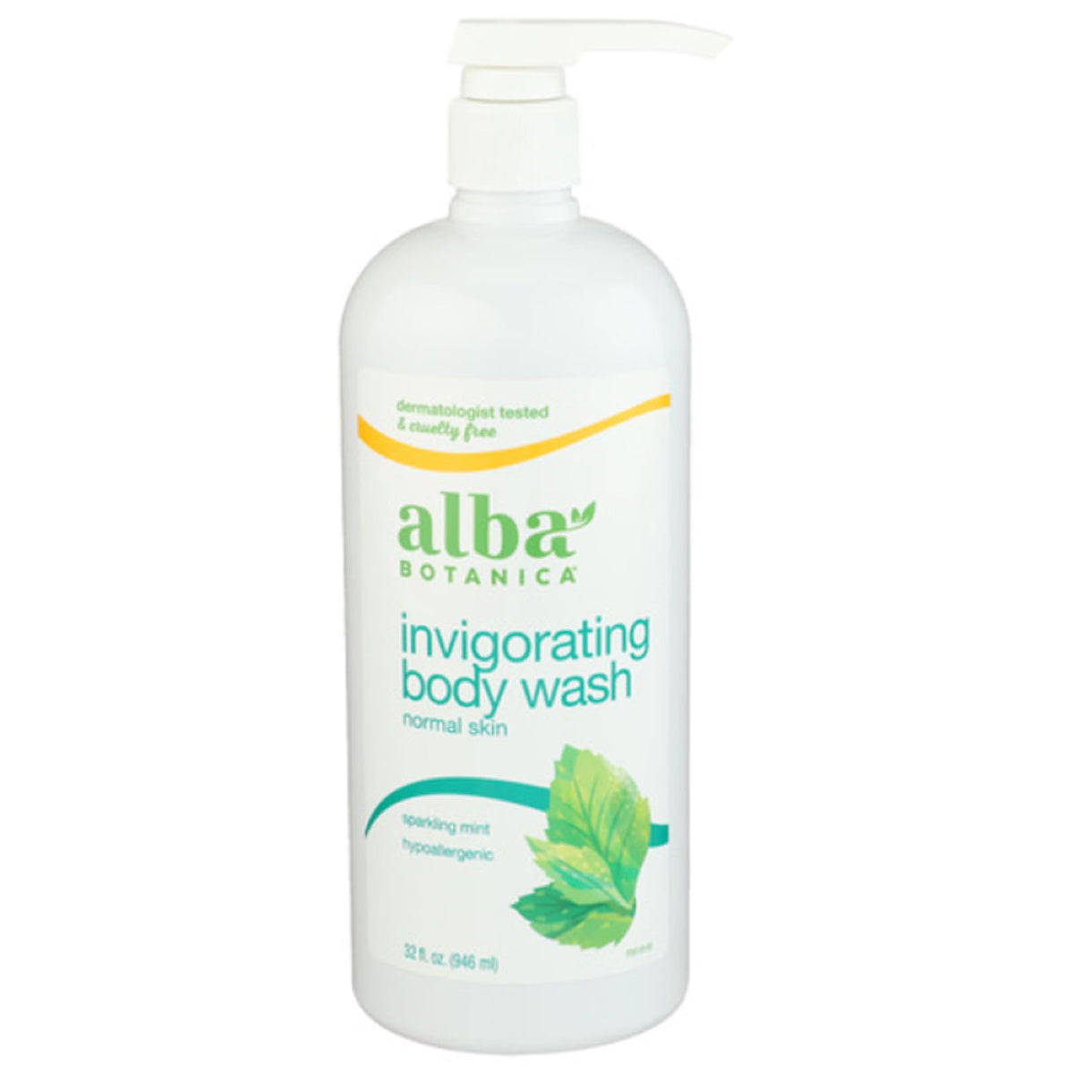 Alba Botanica Very Emollient Sparkling Mint Bath & Shower Gel, 32 Fl Oz