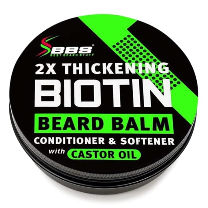 Bbs Best Beard Stuff 2X Thickening Biotin Beard Balm & Mustache Wax - Organic Beard Conditioner