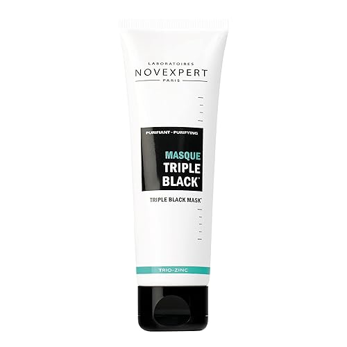 Novexpert Triple Black Mask - Mattifies, Purifies, Hypoallergenic for Oily Skin - 2.64 Oz