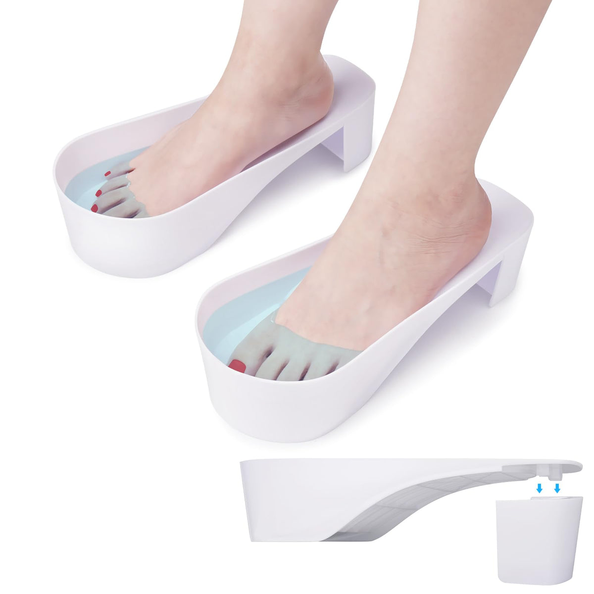 Yokilly Toe Nail Soaking Bowl Set - Acetone Proof Pedicure Tub For Gel Polish Remover, White