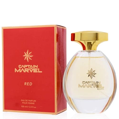 MARVEL CAPTAIN MARVEL RED 3.4 EDT Spray - Iconic Fragrance for Fans - 1 Count (Pack of 1)