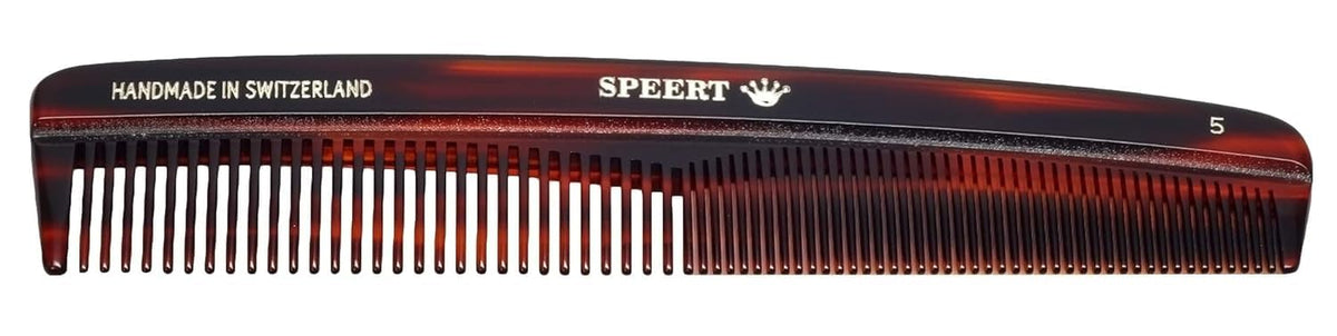 Speert #5 Tortoise Acetate Comb for Thick & Coarse Hair - Detangling & Styling Tool