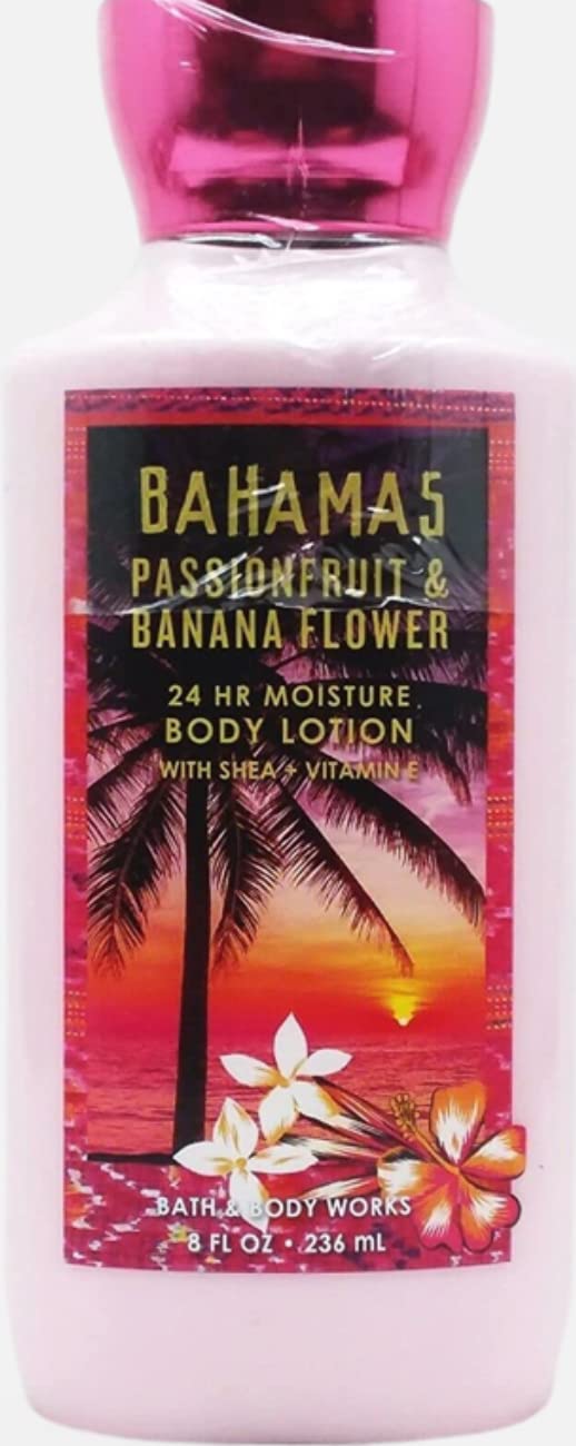 Bath & Body Works Bahamas Passionfruit & Banana Flower Lotion, 8 Fl Oz, Vitamin E Moisturizer