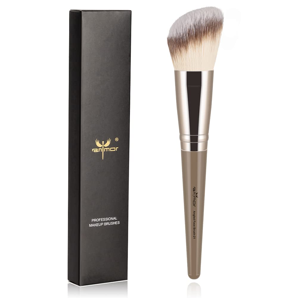 Anmor Angled Contour Brush - Premium Blush & Bronzer Makeup Brush For Cheeks & Forehead