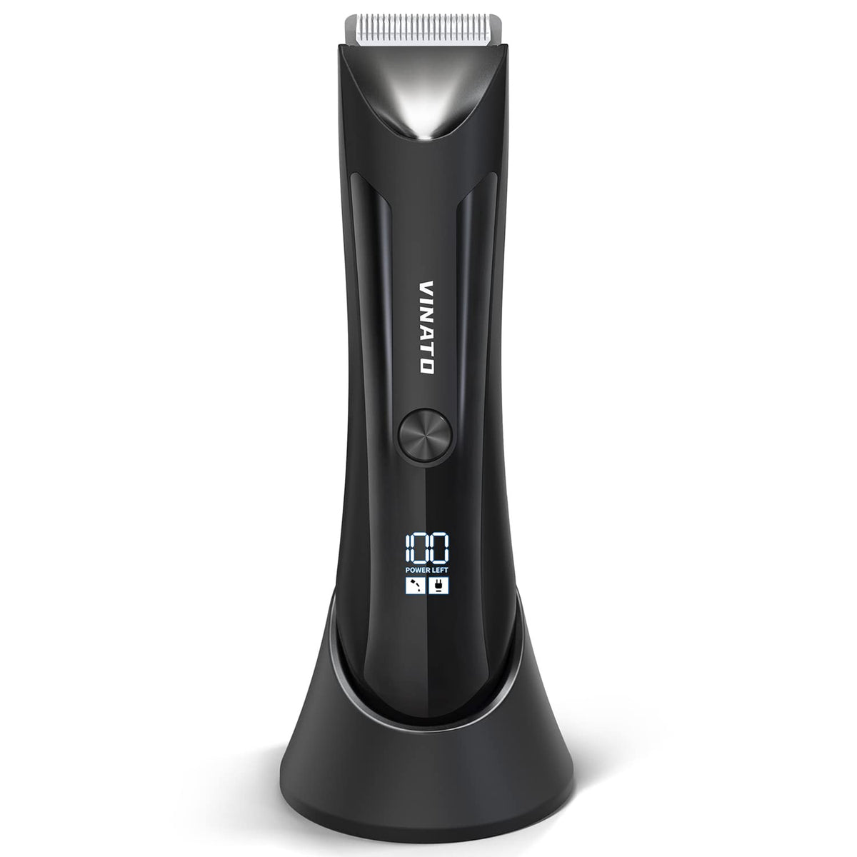 Vinato Waterproof Electric Body Hair Trimmer - Rechargeable Ball Shaver With Ceramic Blade, 90 Mins Use