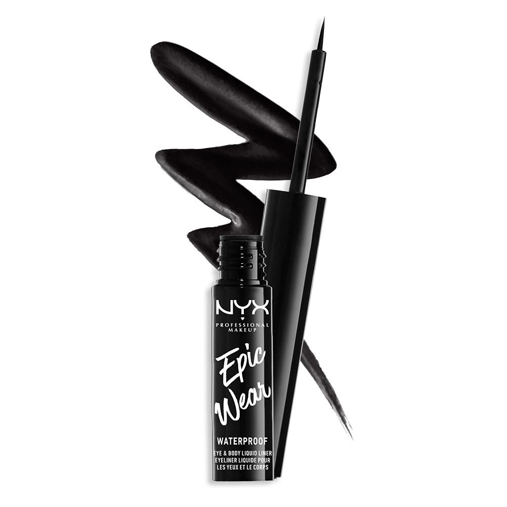 Nyx Professional Makeup Epic Wear Liquid Liner - Long-Lasting Waterproof Eyeliner, Black 0.12 Fl Oz