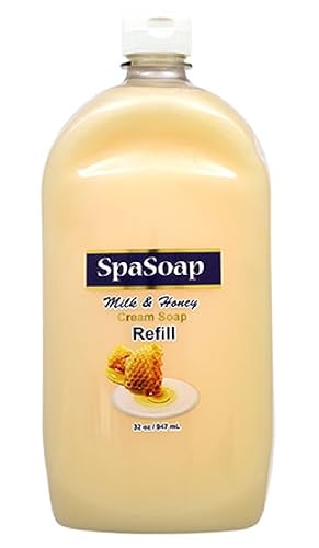 Spasoap Milk & Honey Cream Soap Refill, 32 Fl Oz - Nourishing Moisturizing Cleanser