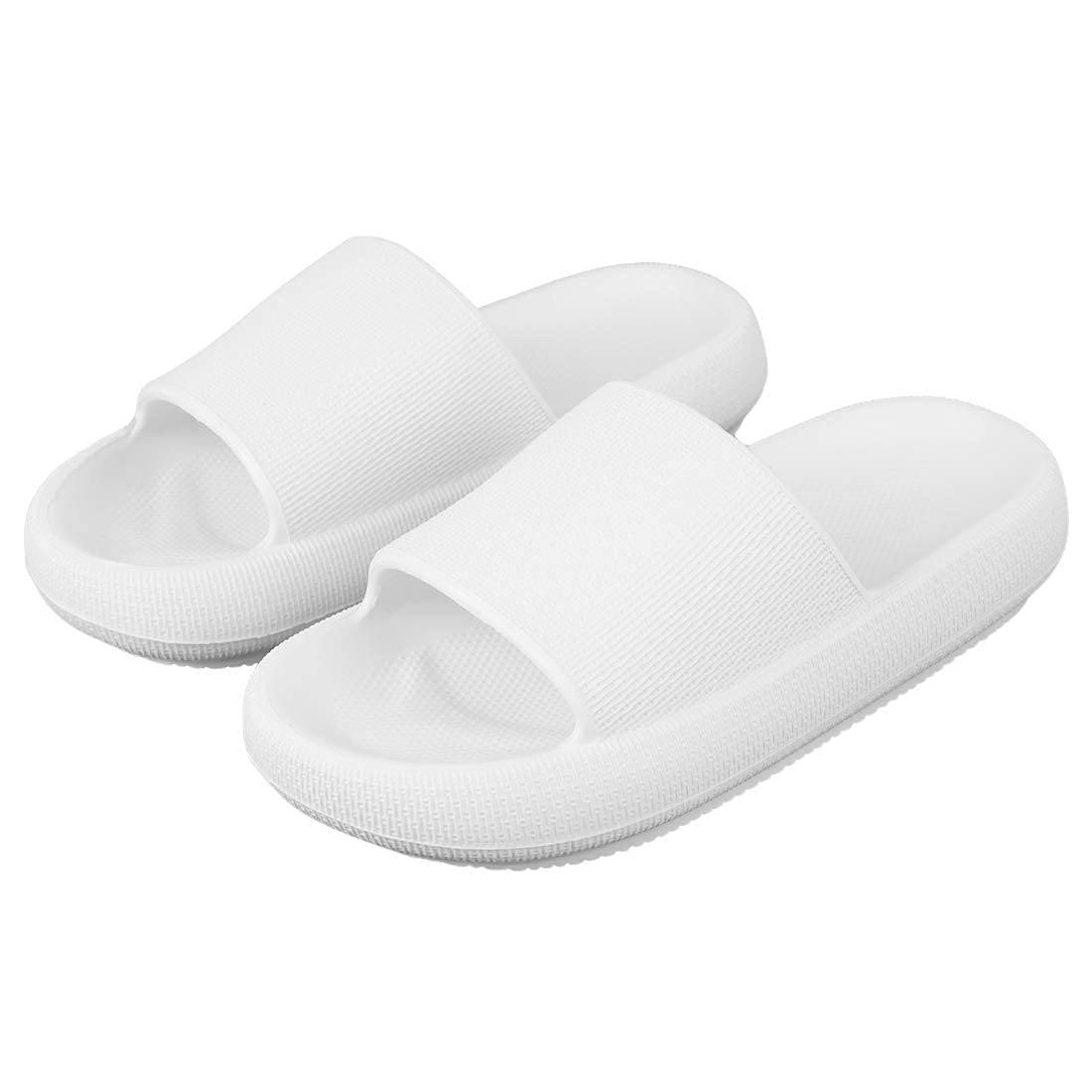 Menore Quick Drying Open Toe Slippers For Women & Men - Non-Slip Indoor & Outdoor Sandals, White