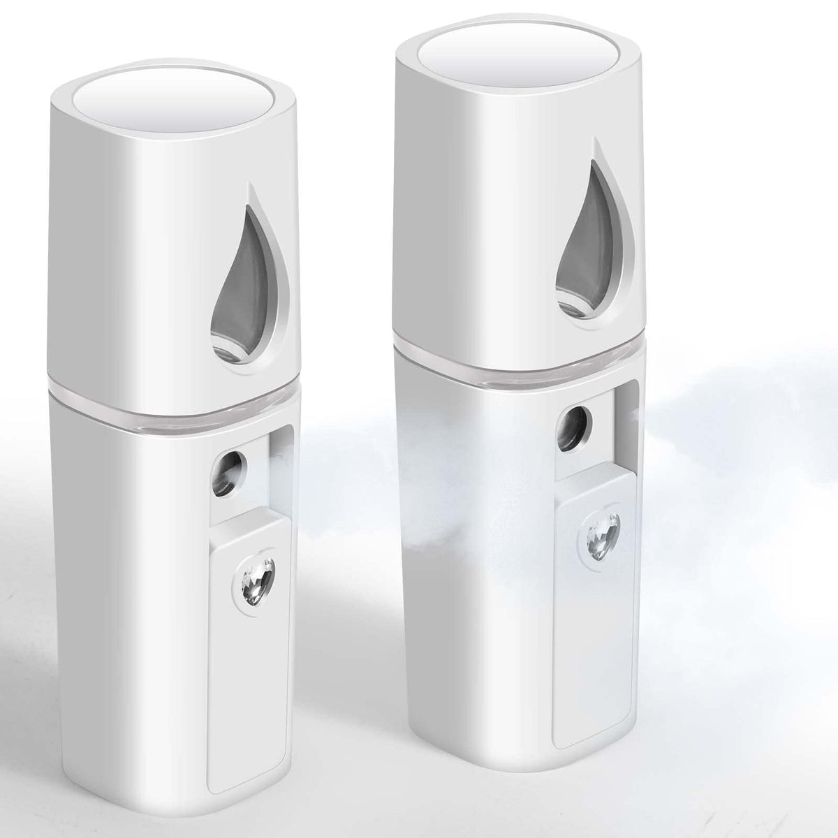 Giverare 2 Pack Nano Facial Steamer, Usb Rechargeable Mist Sprayer For Face & Skin Care, White