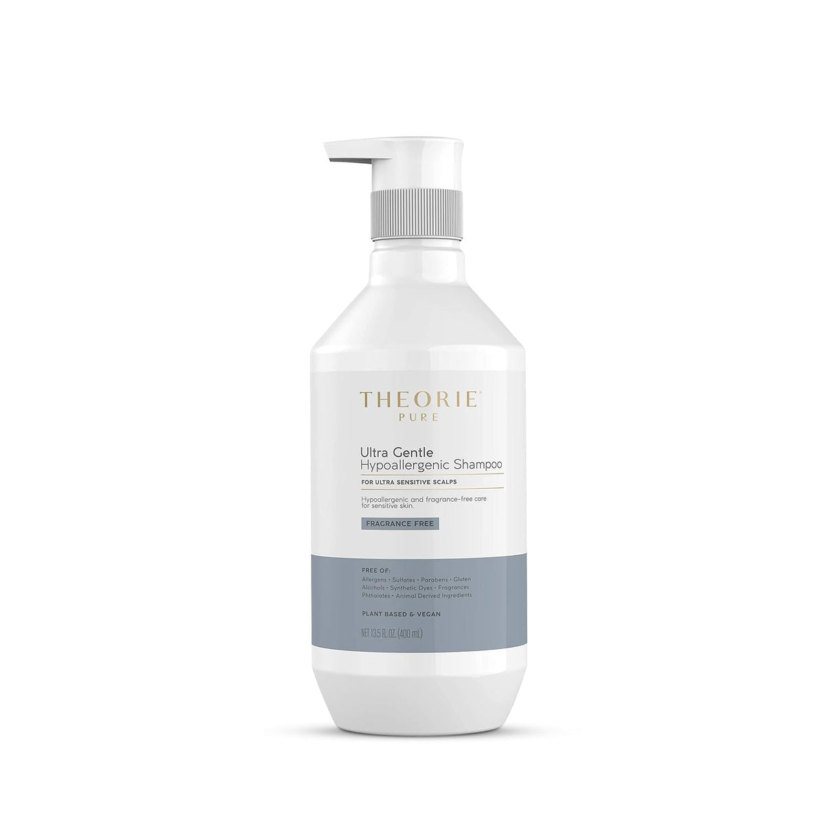 Theorie Pure Ultra Gentle Hypoallergenic Shampoo, Vegan, Fragrance-Free, 13.5 Fl Oz