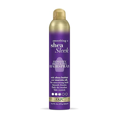 Ogx Smoothing Shea Sleek Hairspray, 8 Oz - Humidity Blocking, Purple Hair Spray