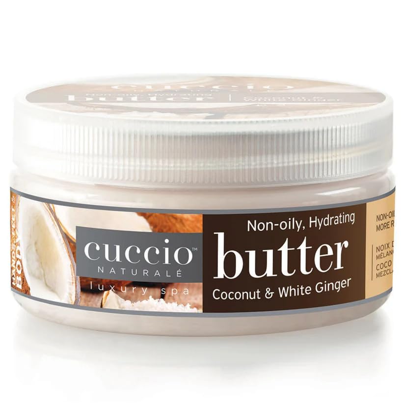 Cuccio Naturale Hydrating Butter Blend - Coconut & White Ginger, 8 Oz, Non-Oily Moisturizer