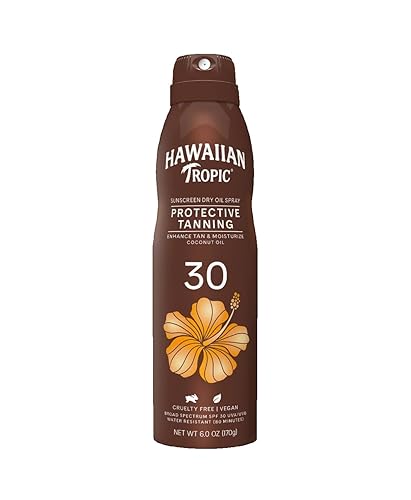 Hawaiian Tropic Dry Oil Clear Spray Sunscreen Spf 30, 5.2 Oz, Pack Of 3