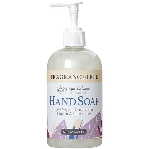 Ginger Lily Farms Vegan All-Purpose Liquid Hand Soap, Fragrance-Free, 12 Fl Oz