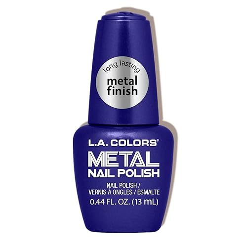 L.A. Colors Metal Nail Polish - Glacier, 0.14 Fl Oz, Long-Lasting, High-Shine Finish