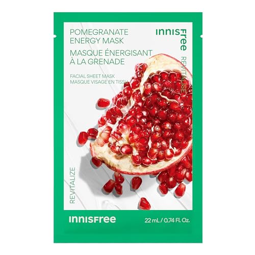 Innisfree Pomegranate Energy Mask – Hydrating Korean Sheet Mask For Bright, Glowing Skin