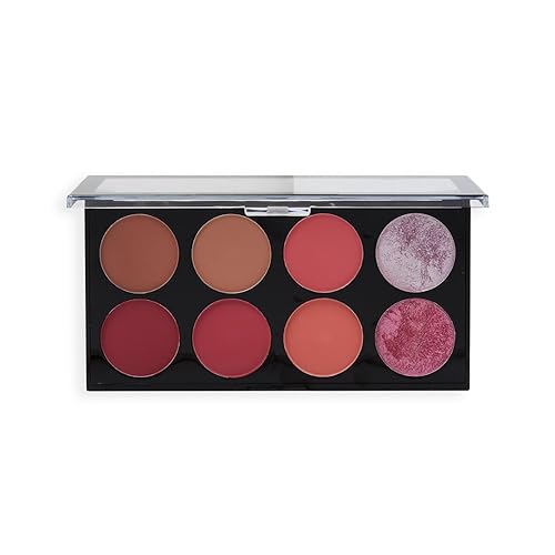 Revolution Beauty Ultra Blush Palette - 8 Shades Bronzer & Highlighter, Sugar & Spice, Vegan & Gluten Free