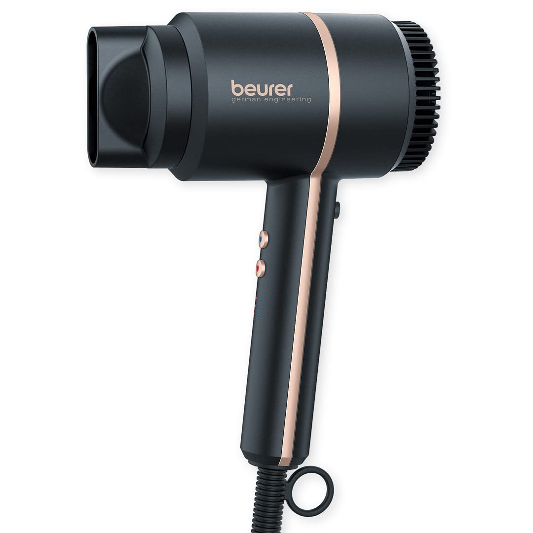 Beurer Hc35 Compact Hair Dryer - 1500W, Ionic Technology, Lightweight, 4 Heat Settings, Black