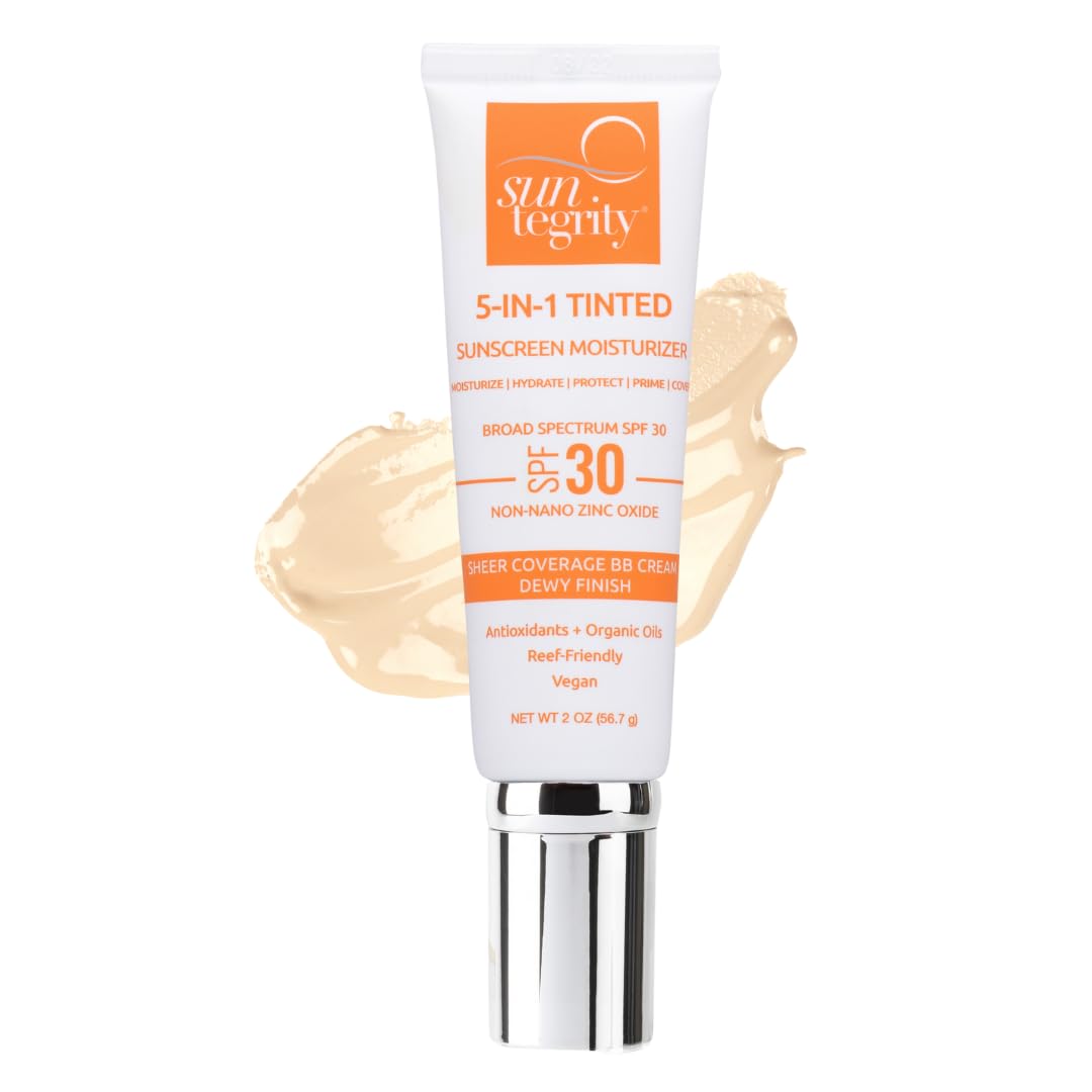 Suntegrity 5 In 1 Tinted Mineral Sunscreen Spf 30 - Fair, 2 Oz | Sensitive Skin Bb Cream