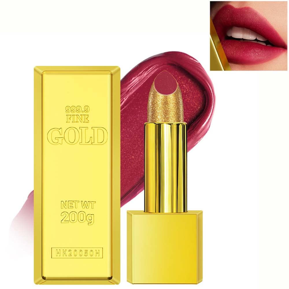 Beuking Gold Lipstick Velvet Matte Lip Tint - Non-Smudge, Long-Lasting, Waterproof, #6