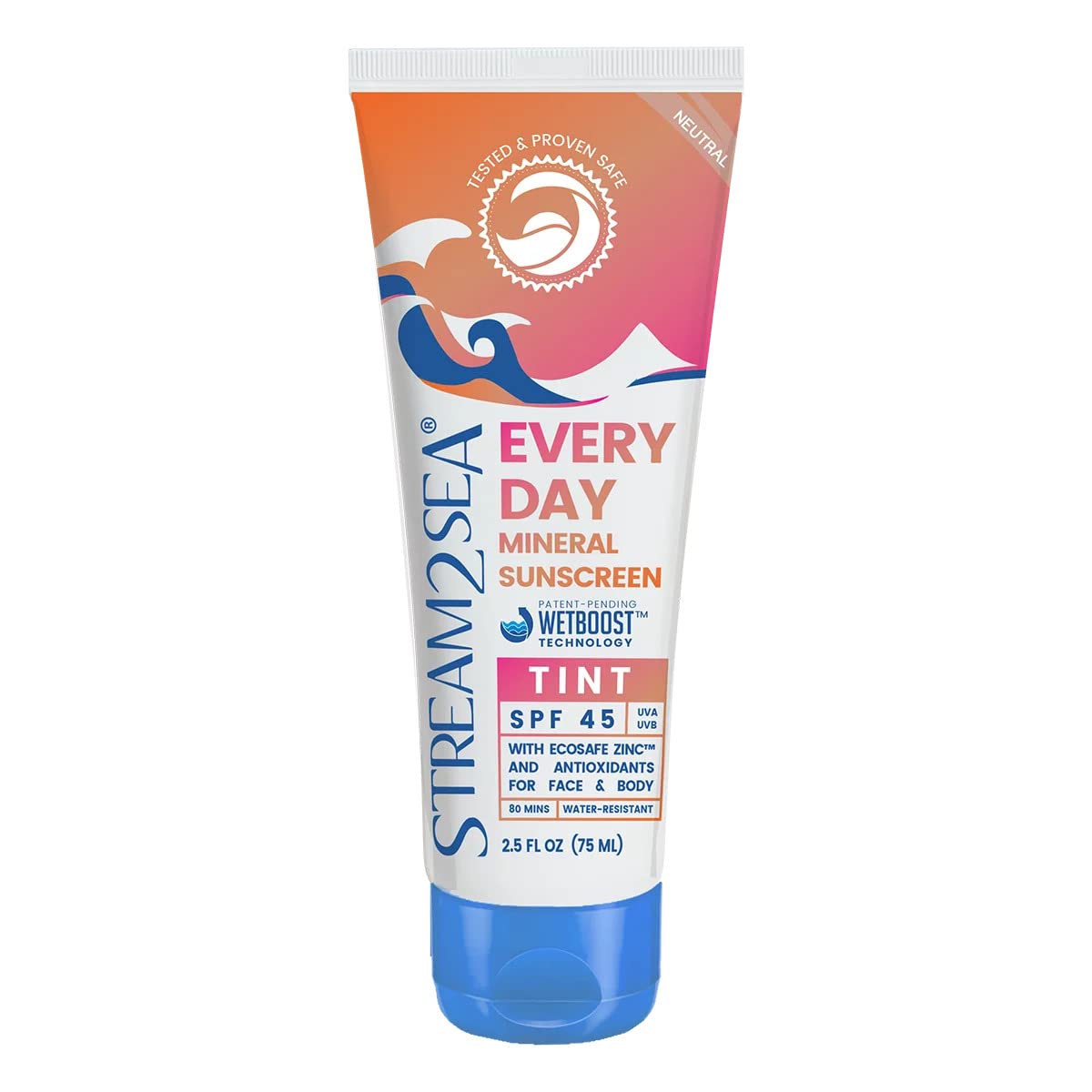 Stream 2 Sea Spf 45 Tinted Mineral Sunscreen 2.5 Fl Oz | Biodegradable & Reef Safe