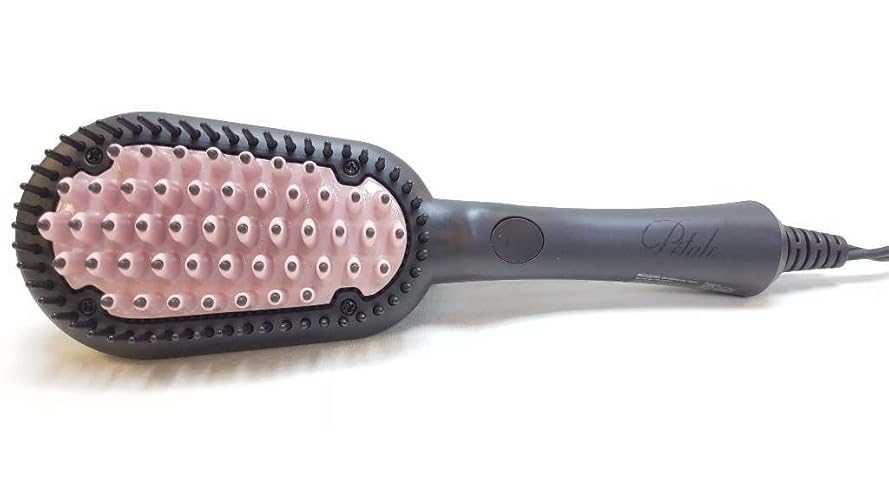 Pétale Ceramic Liner Brush - Temperature Controlled, 48 Thermal Bristles, Black/Pink