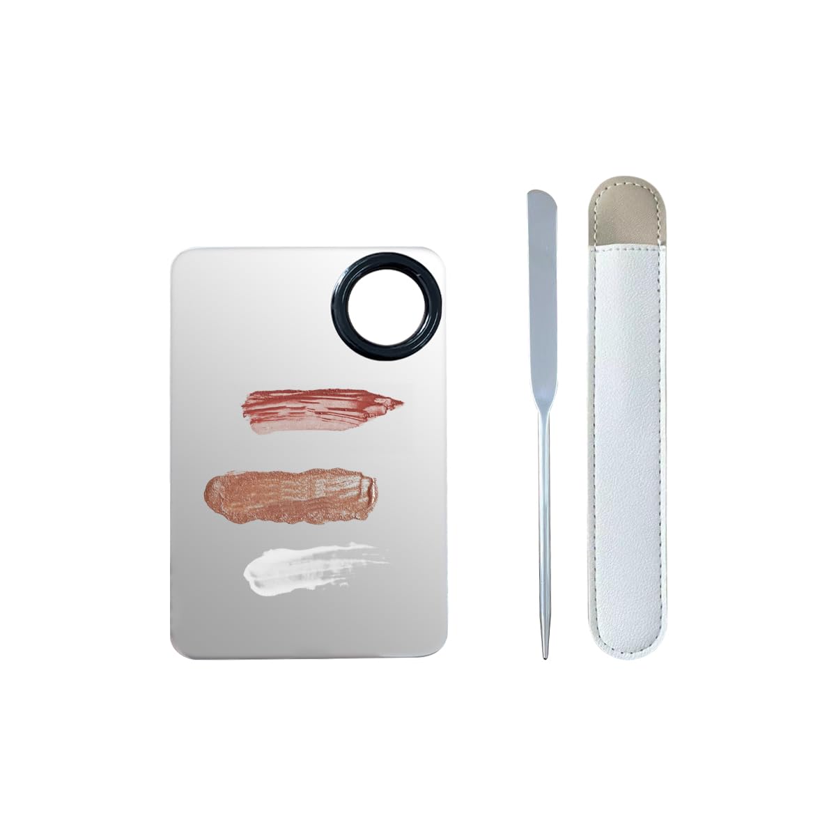 Korean Makeup Spatula Set By Zhuohai - Stainless Steel Palette & Foundation Stick For Professionals