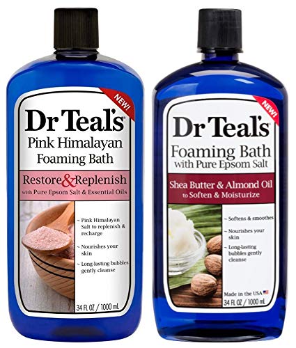 Dr Teal'S Foaming Bath Set - Restore & Replenish Pink Himalayan & Shea Butter, 34Oz (2 Pack)