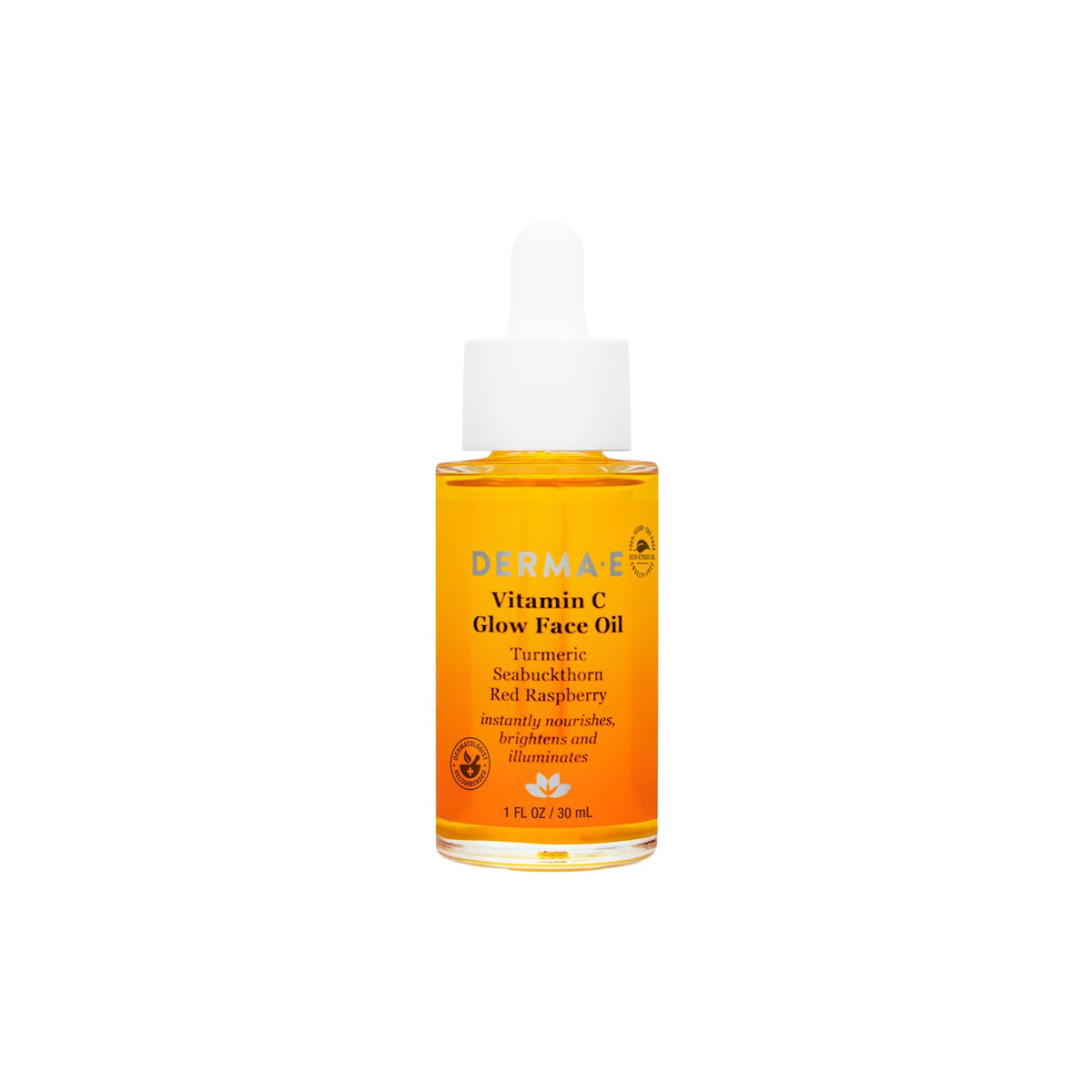 Derma E Vitamin C Glow Face Oil - Nourishing Moisturizer With Turmeric & Seabuckthorn, 1 Fl Oz