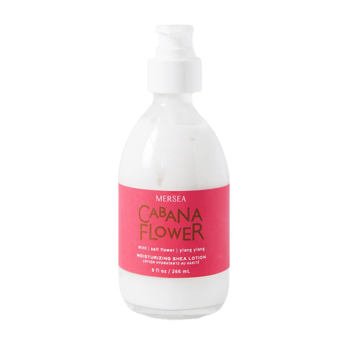 Mersea Luxury Shea Lotion - Cabana Flower Hand & Body Lotion Pump, 9 Oz, Glass Bottle