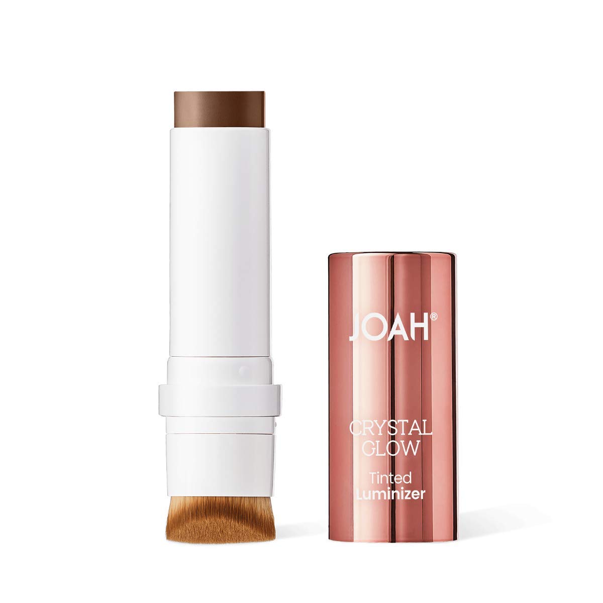 Joah Highlighter Stick - Crystal Glow Luminizer With Brush, Deep Golden, Peptide Formula