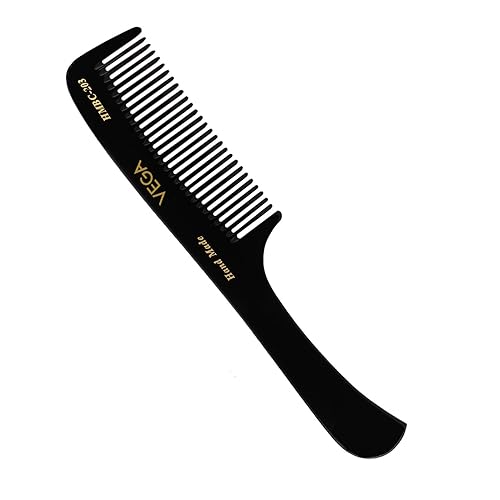 Vega Handmade Black Plastic Comb - Shampoo HMBC-202, 1 Pcs, by VEGA