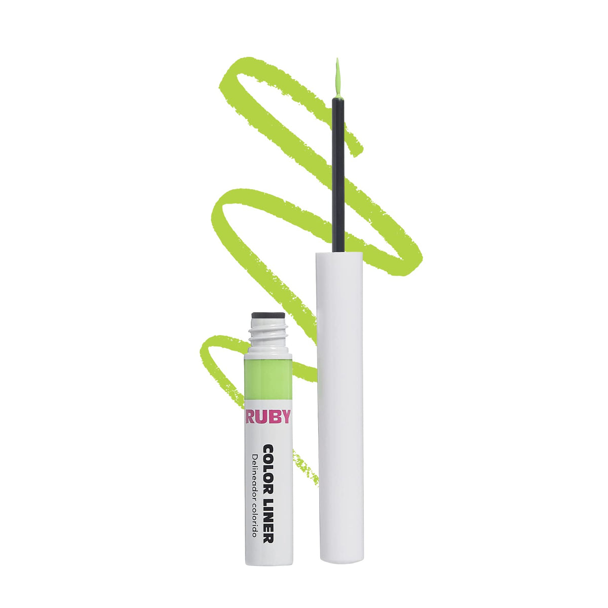 Ruby Kisses Neon Green Liquid Eyeliner - Water Resistant, Long Lasting, 3Ml (0.10 Fl. Oz.)