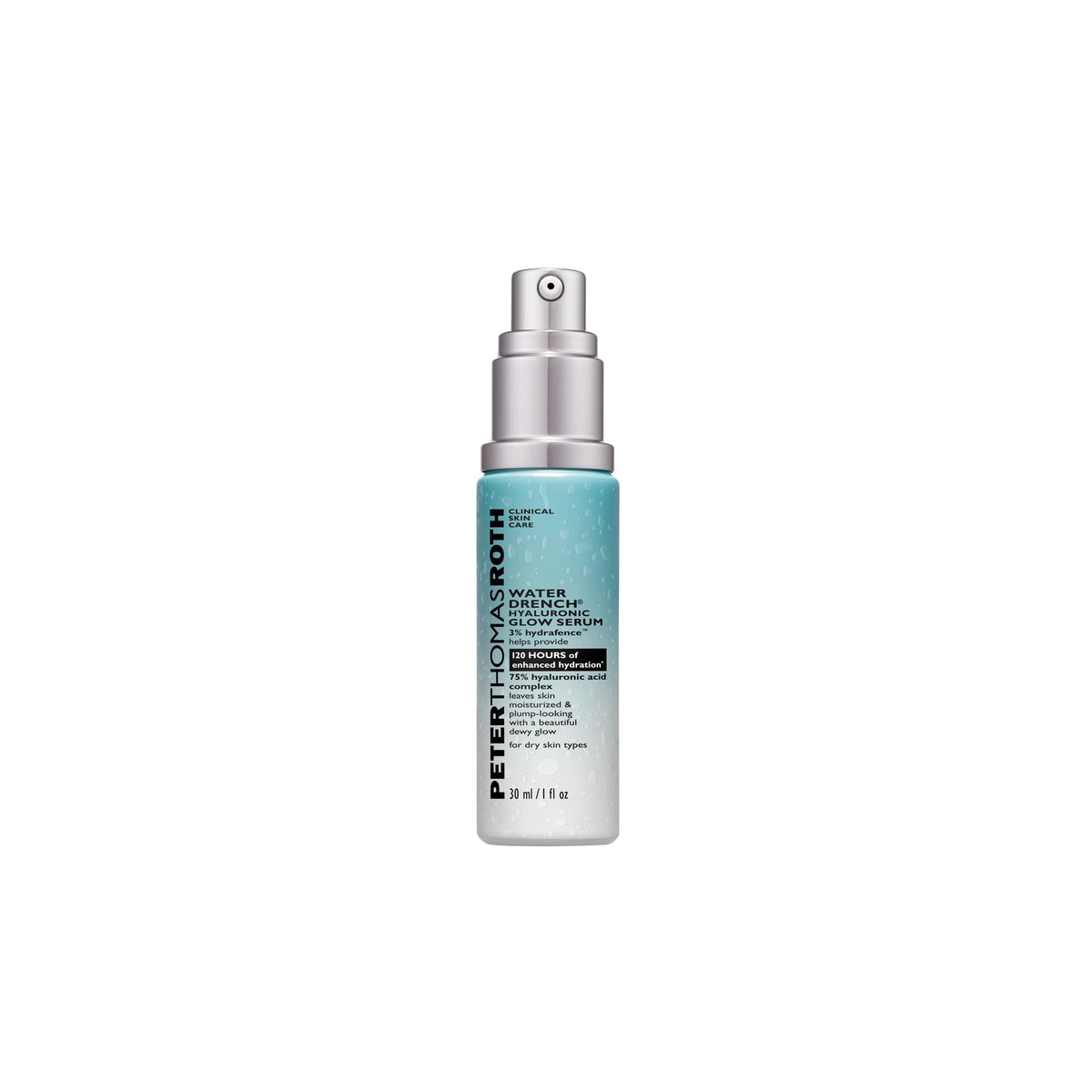 Peter Thomas Roth Water Drench Hyaluronic Glow Serum, 1 Fl Oz, 120 Hours Hydration