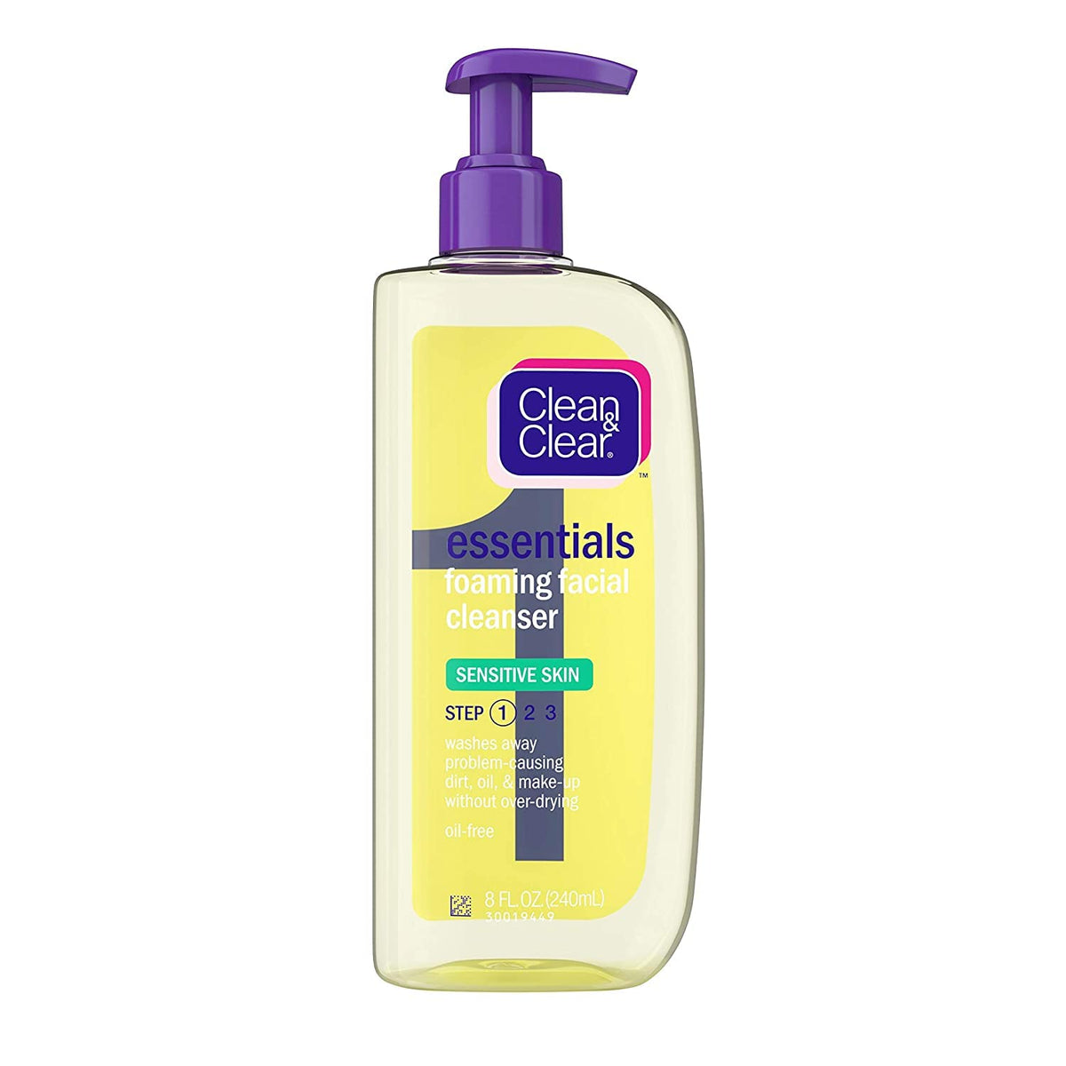 Clean & Clear Foaming Facial Cleanser For Sensitive Skin, 8 Fl Oz (Pack Of 2)