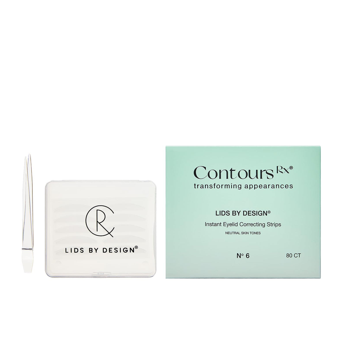 Contours Rx Eyelid Lift Strips - Non-Surgical, Invisible Tape For Hooded Eyes, 80Ct