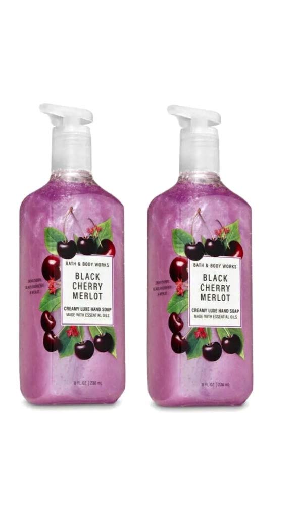 Bath & Body Works Black Cherry Merlot Hand Soap, Deep Cleansing, 8 Fl Oz (Pack Of 2)