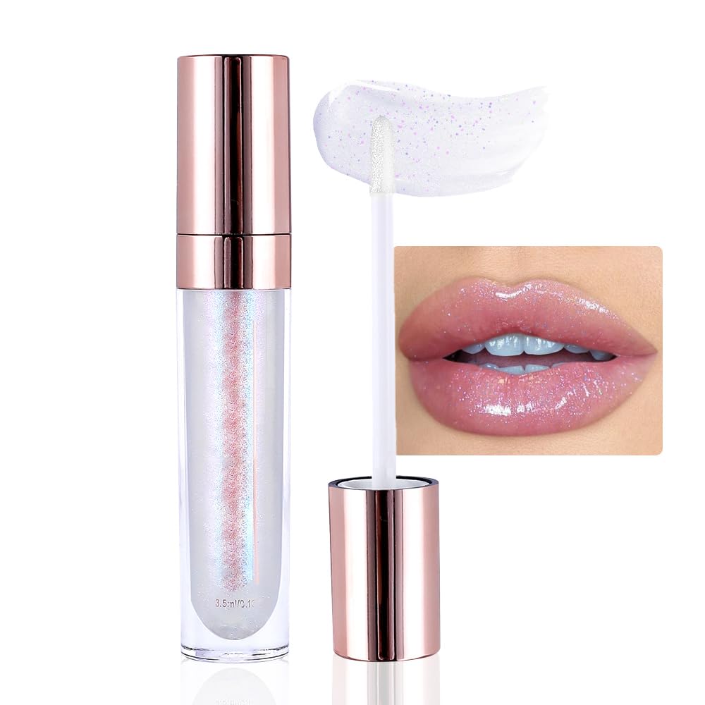 Evpct Light Pink Pearlescent Glitter Lipstick - Long Lasting Waterproof Glossy Lip Stain