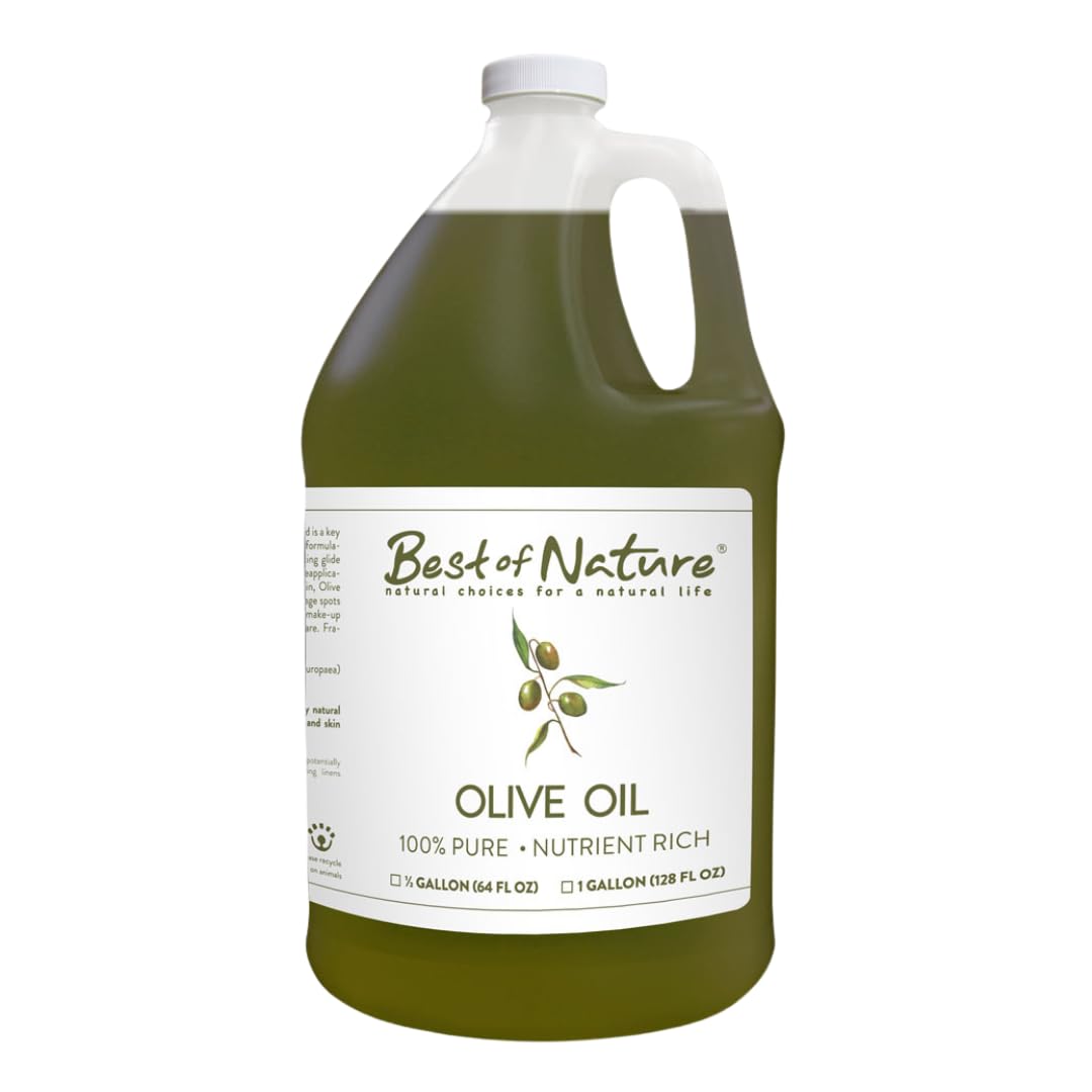 Best Of Nature 100% Pure Olive Oil – Cold Pressed Moisturizer For Skin, Hair & Bath, 1 Gallon