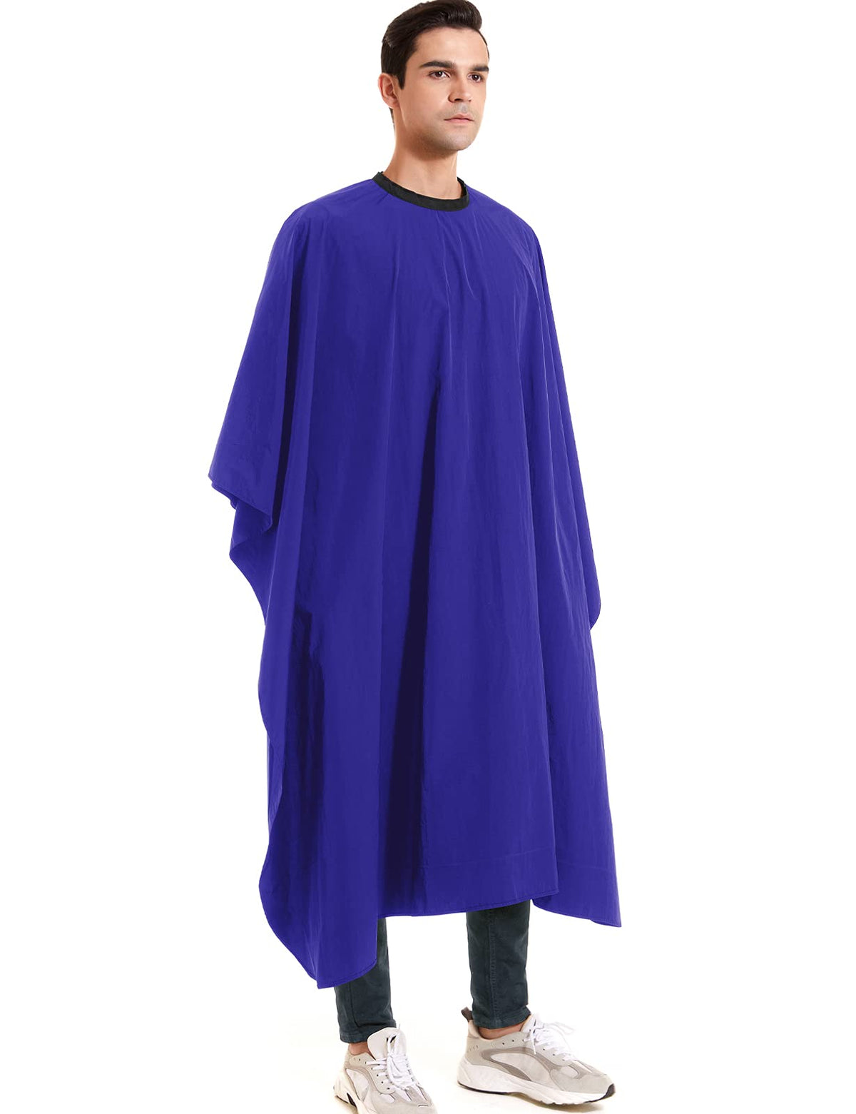 Izzycka Waterproof Barber Cape For Men - Adjustable Nylon Hair Cutting Apron, D-Blue, X-Large