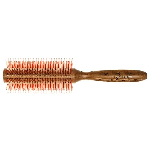 YS PACK Orange Hairbrush - 1 Count, Nylon and Pig Bristles for Smooth Styling