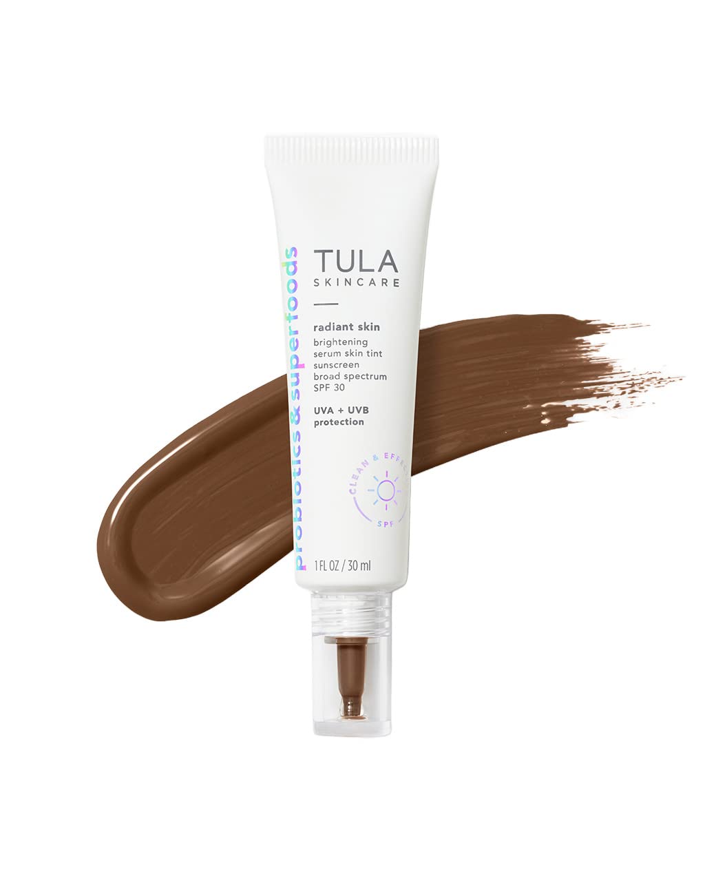 TULA Radiant Skin Brightening Serum Tint SPF 30 - Shade 27, 1 Fl Oz, Tinted Sunscreen