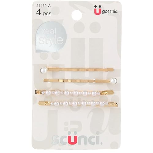 Scunci Pearl Bobby Pins - 4 Pack, Stylish Hair Accessories For Elegant Updos