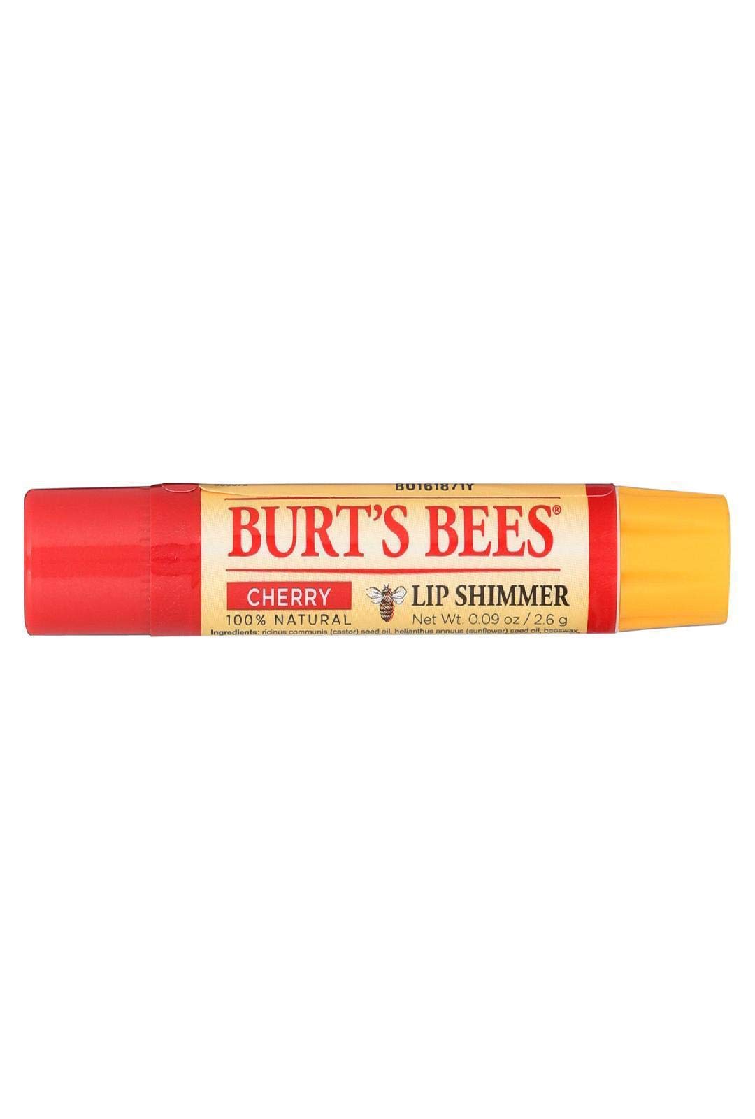 Burt'S Bees Lip Shimmer Cherry - 0.09 Ounce, Pack Of 4, Hydrating Lip Color, Burgundy