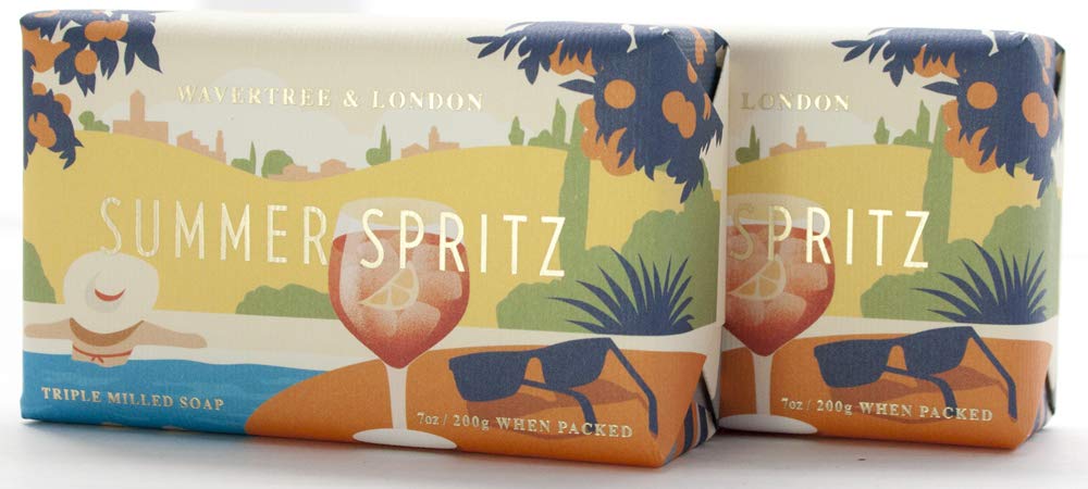 Wavertree & London Summer Spritz Soap Set - 7 Oz (2 Bars) - Refreshing Fragrance